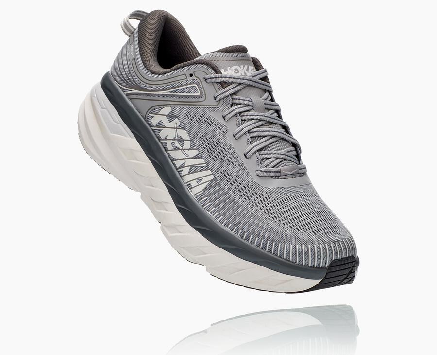 Zapatillas Running Hoka One One Hombre - Bondi 7 - Gris - EAP860954